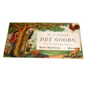 Antique W.T. Soule Dry Goods Trade Card New Bedford Mass Victorian Advertising